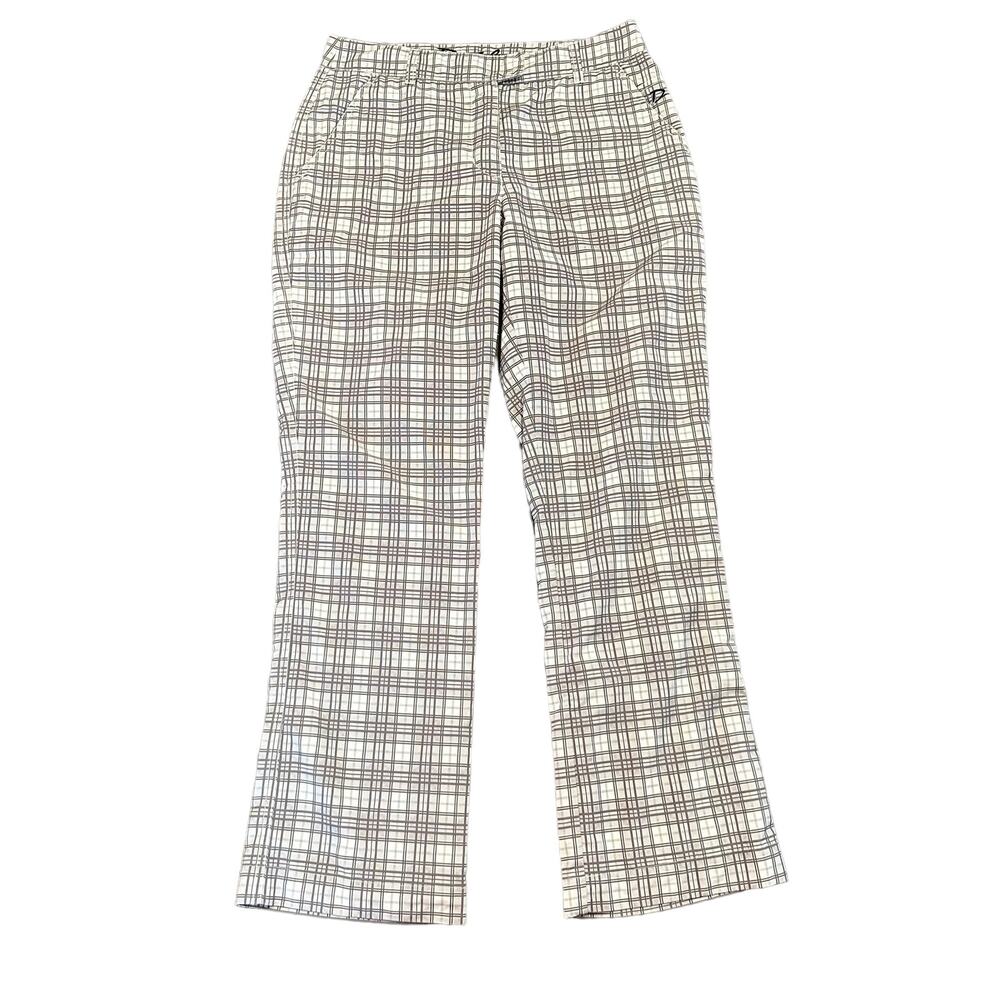 Daily Sports Womens golf pants, gray plaid, ankle/cropped length, Size US 4